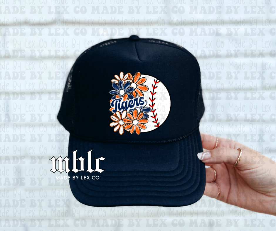 Tigers Floral Ball Trucker Hat