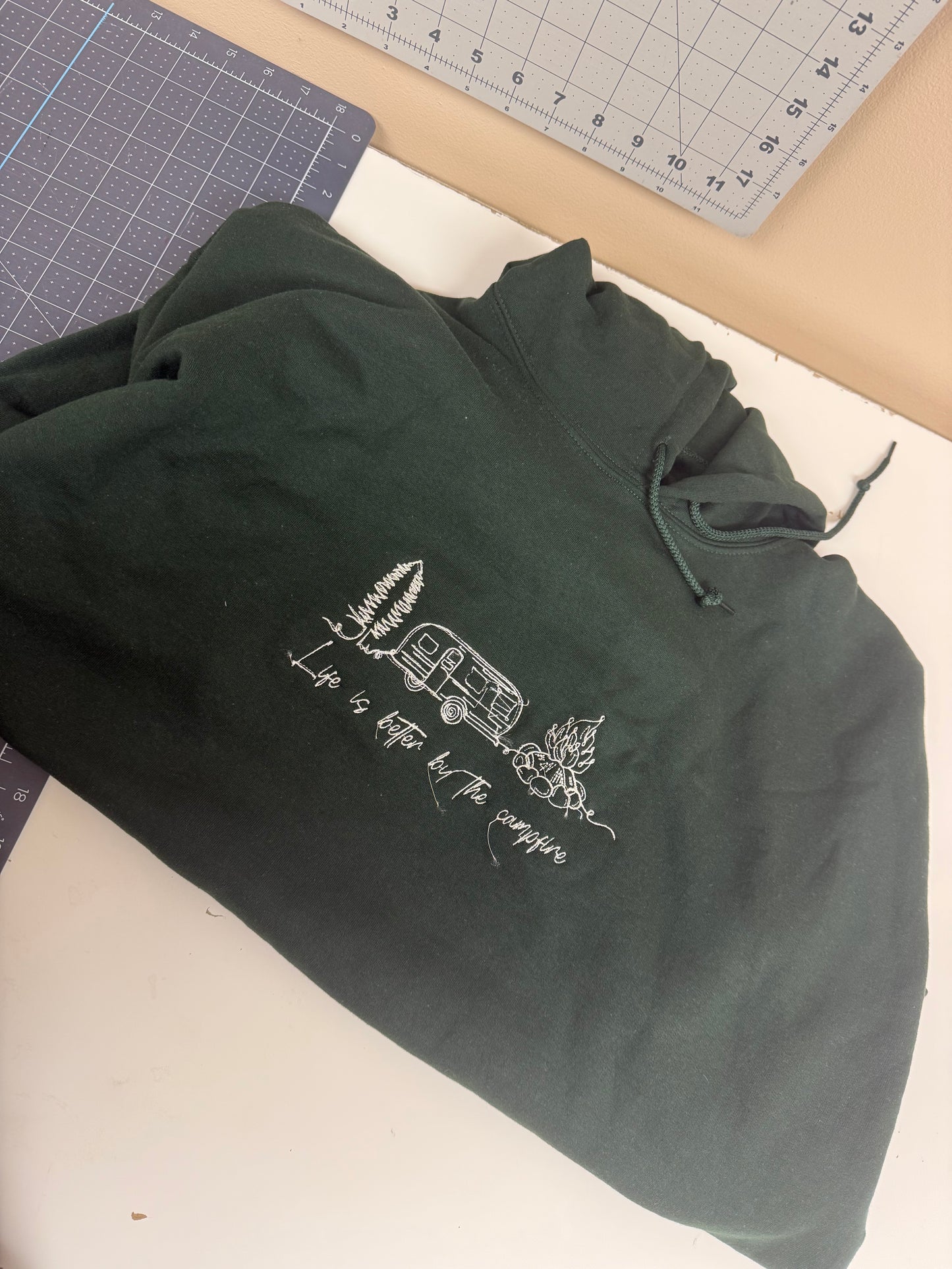 Campfire Hoodie - READY TO SHIP (will be trimmed, lol)