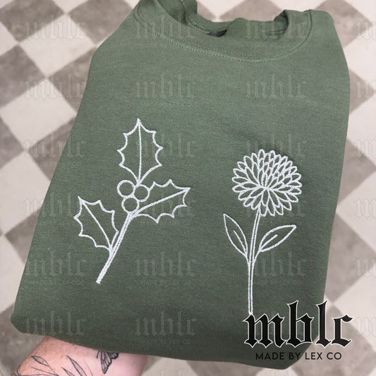 Birth Flower CUSTOM Shirt - Embroidery