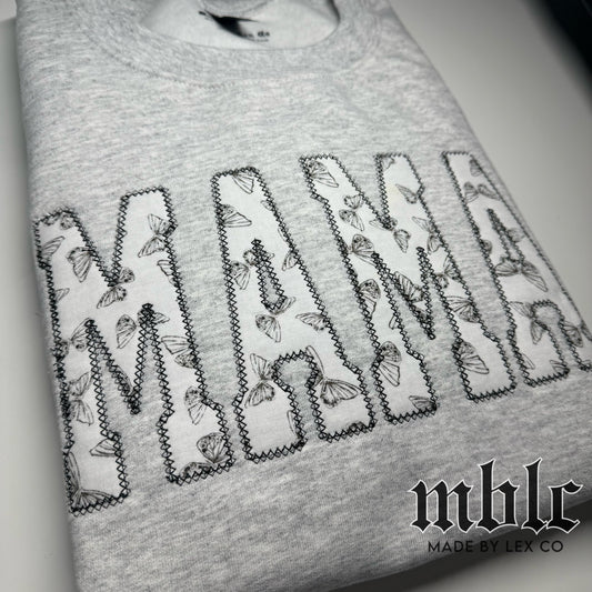 Mama Butterflies Embroidered Shirt