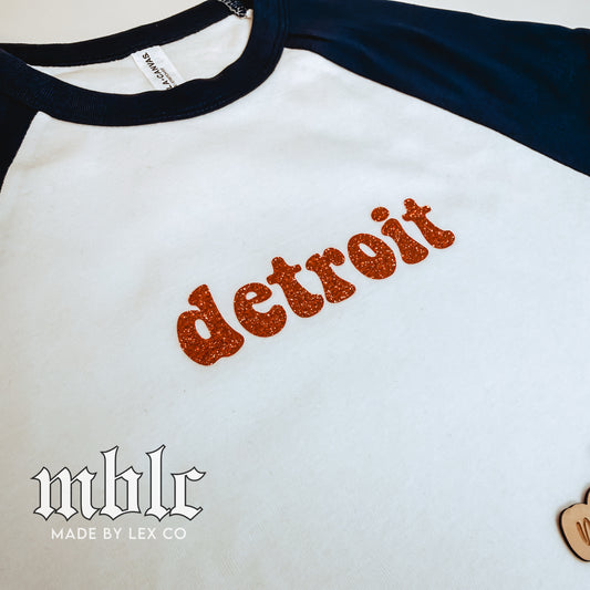 Detroit (glitter) Crop Baby Tee