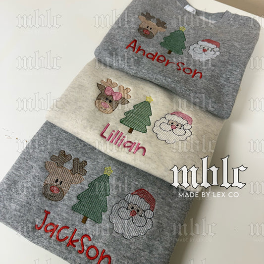 Kids Christmas Custom Embroidery Sweatshirt