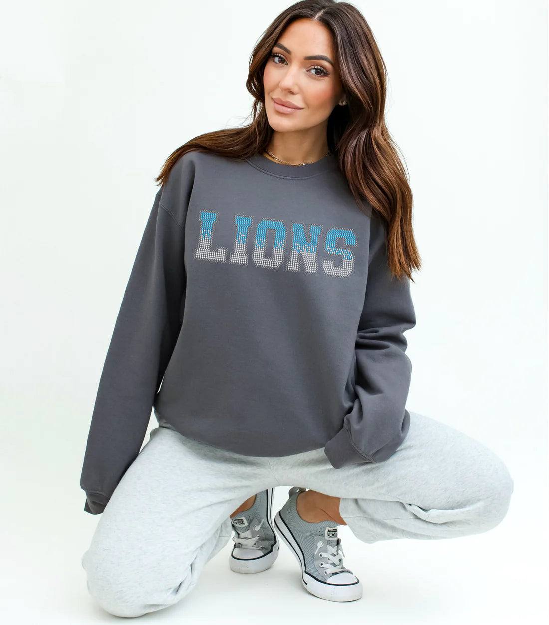 Lions OMBRE RHINESTONE Shirt - Real Rhinestones!