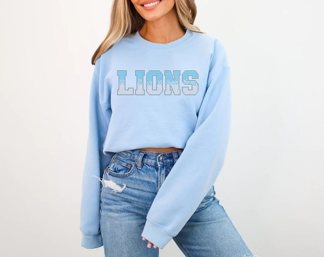 Lions OMBRE RHINESTONE Shirt - Real Rhinestones!