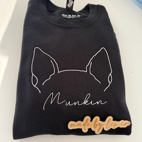 CUSTOM Dog/Cat Ears + Name Embroidered Shirt