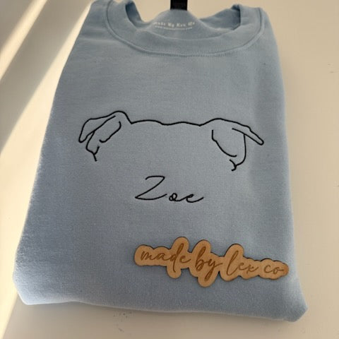 CUSTOM Dog/Cat Ears + Name Embroidered Shirt