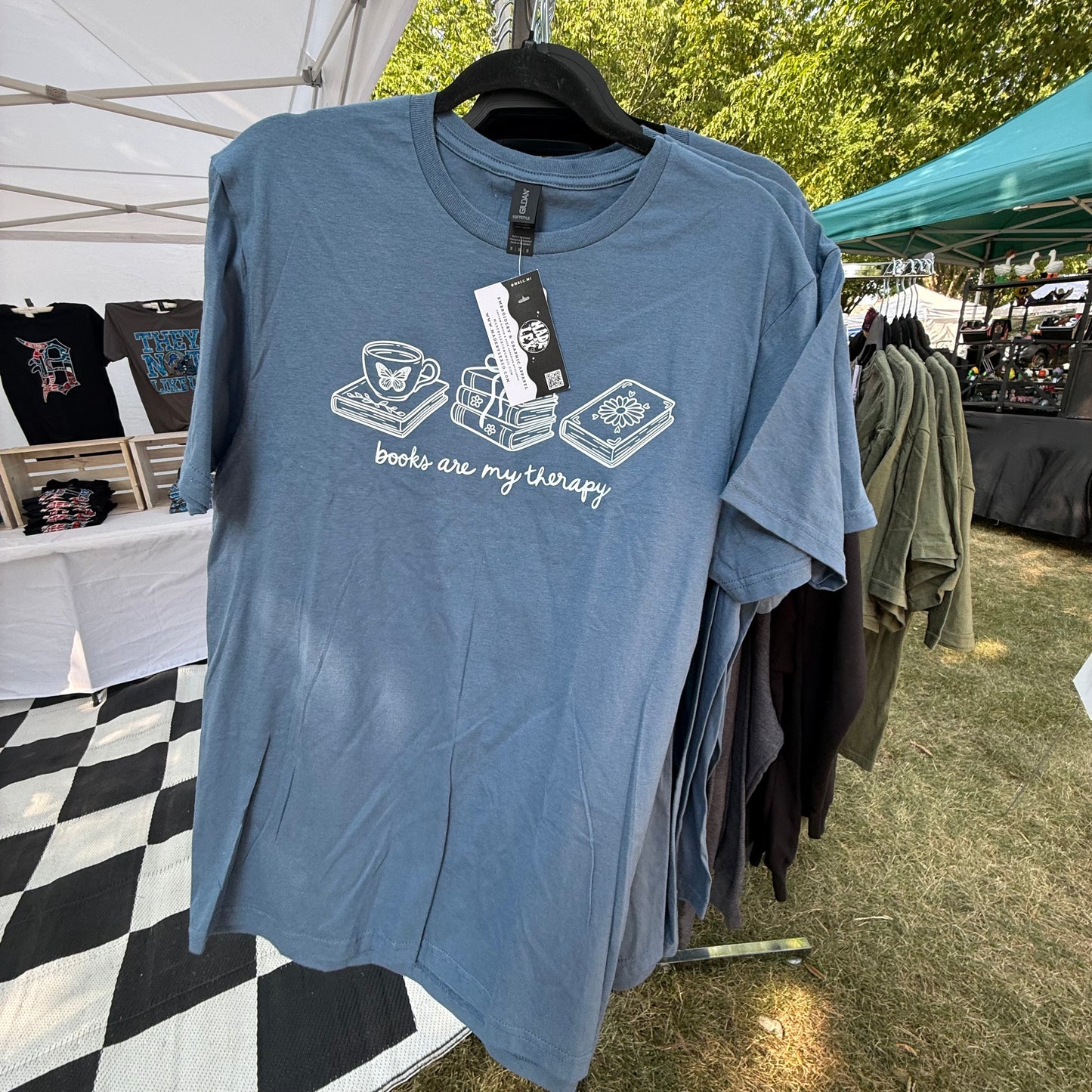 Books are my Therapy (Indigo) Tee - READY TO SHIP