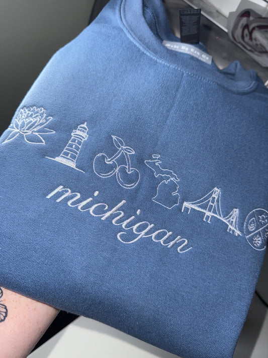 RTS - Michigan Icon Embroidered Crew