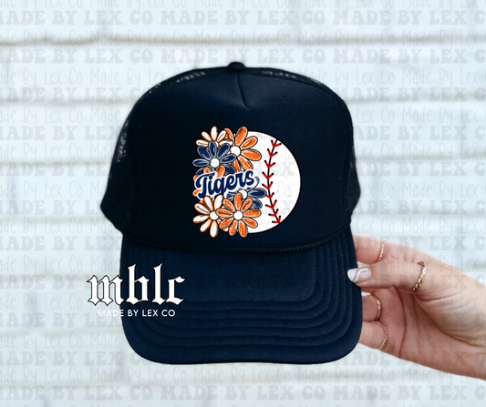 Tigers Floral Ball Trucker Hat
