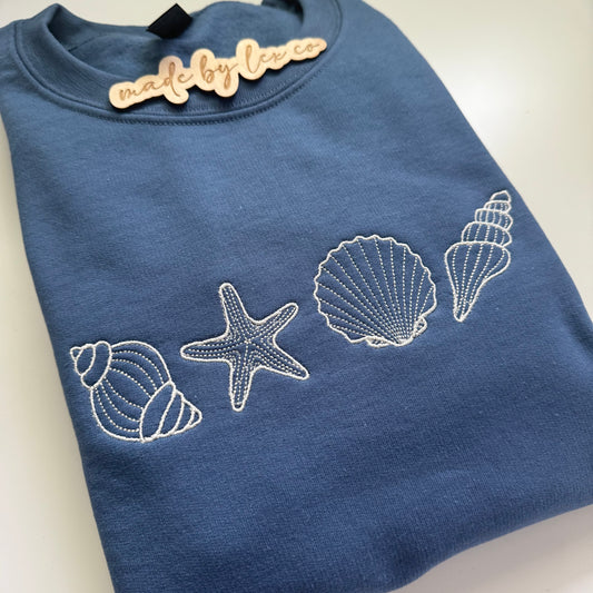 Seashell Beachy Shirt - Embroidered