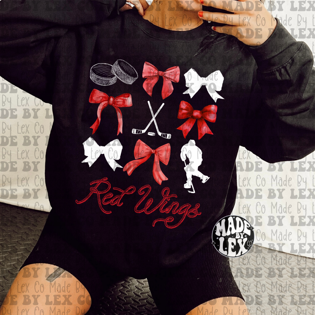 Hockey Wings Bows Det Shirt