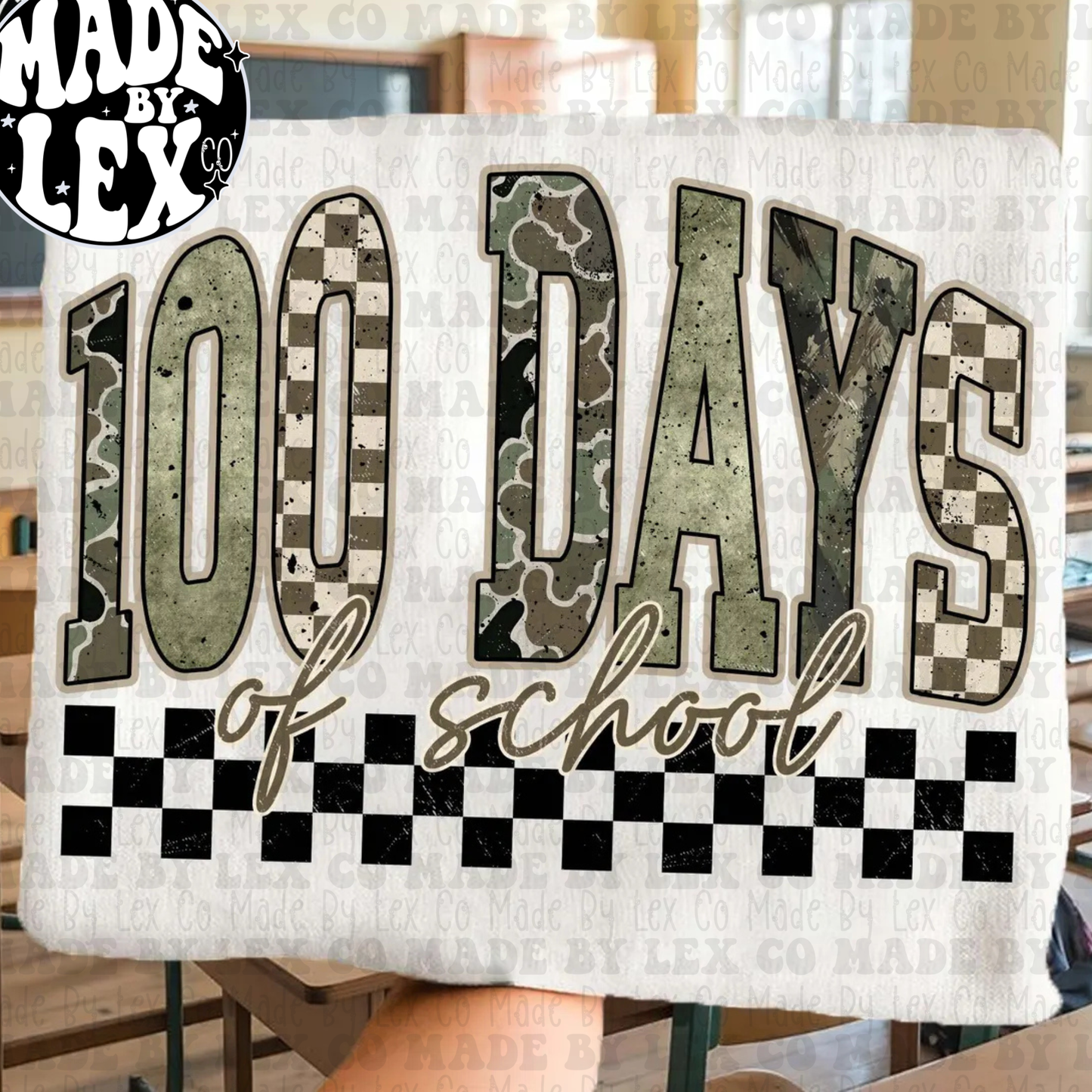 100 Days of School - Camo - Kids Shirt