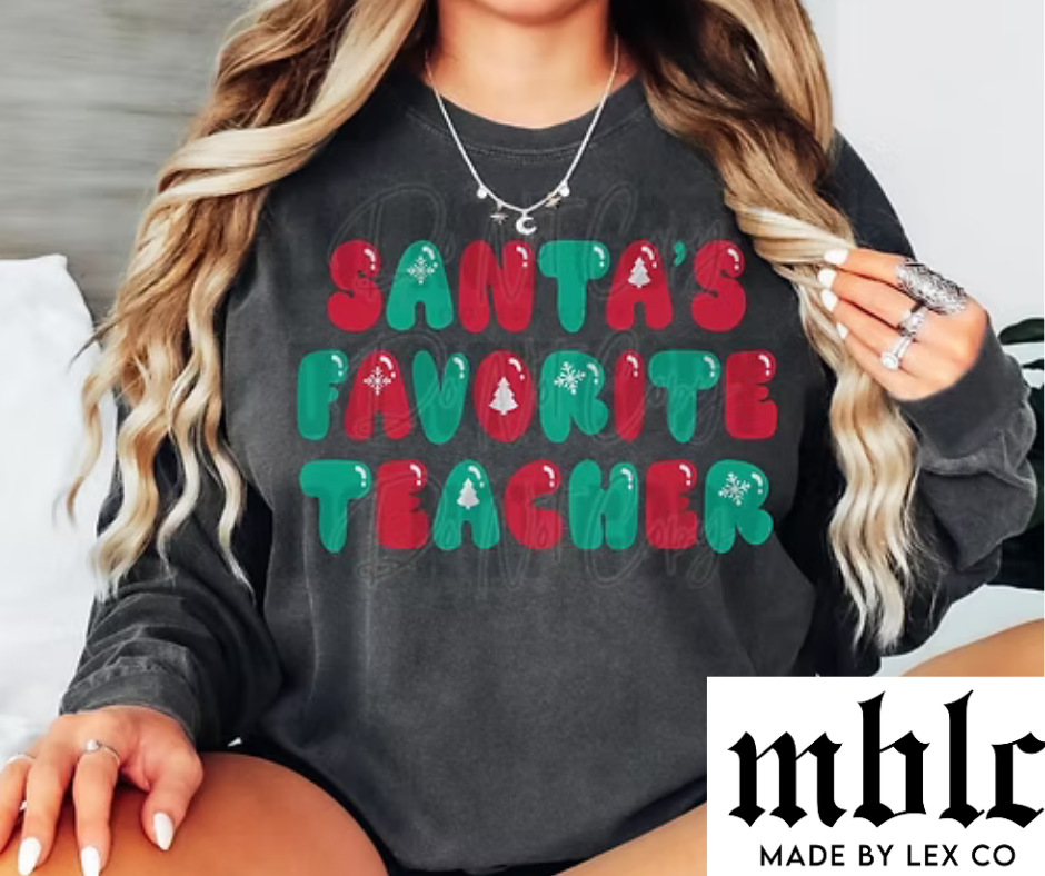 Santa's Favorite Teacher Christmas Shirt