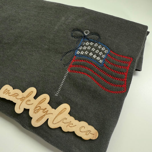 Flag + Bow Shirt - Embroidered