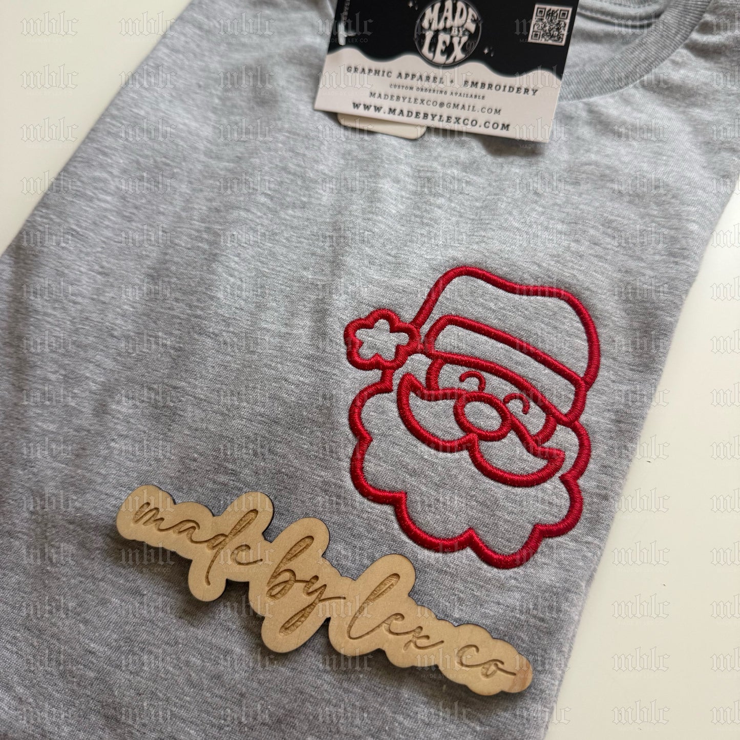 Santa Tee (gray) Tee - READY TO SHIP