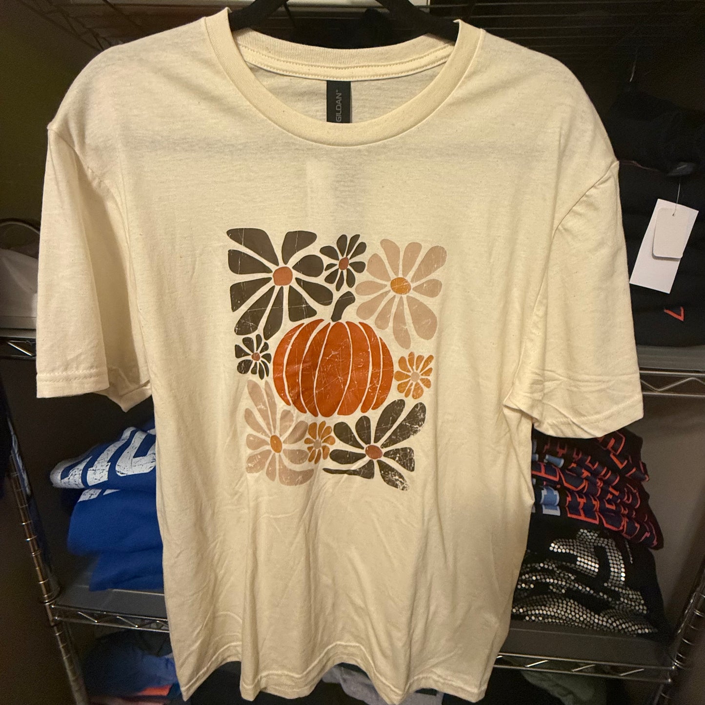 Pumpkin Floral Tee  - READY TO SHIP