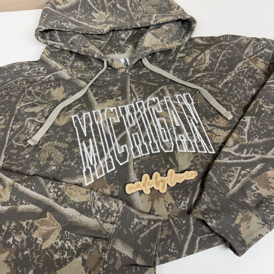 Michigan Embroidered Camo Shirt