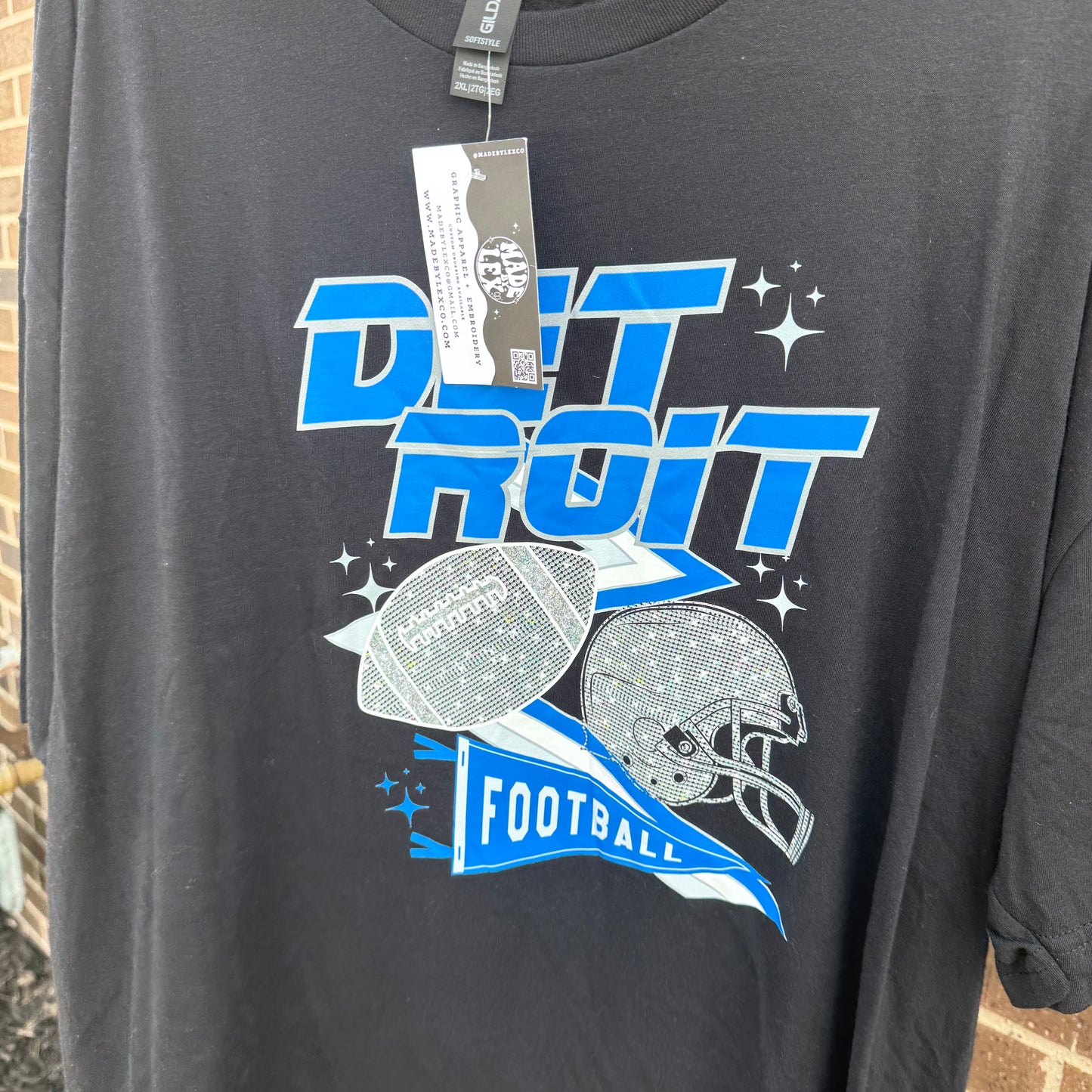 Detroit (faux glitter) Tee - READY TO SHIP
