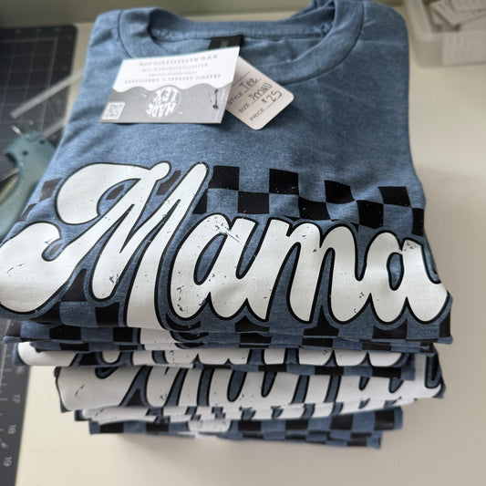 Mama (Checkered) Tee - RTS
