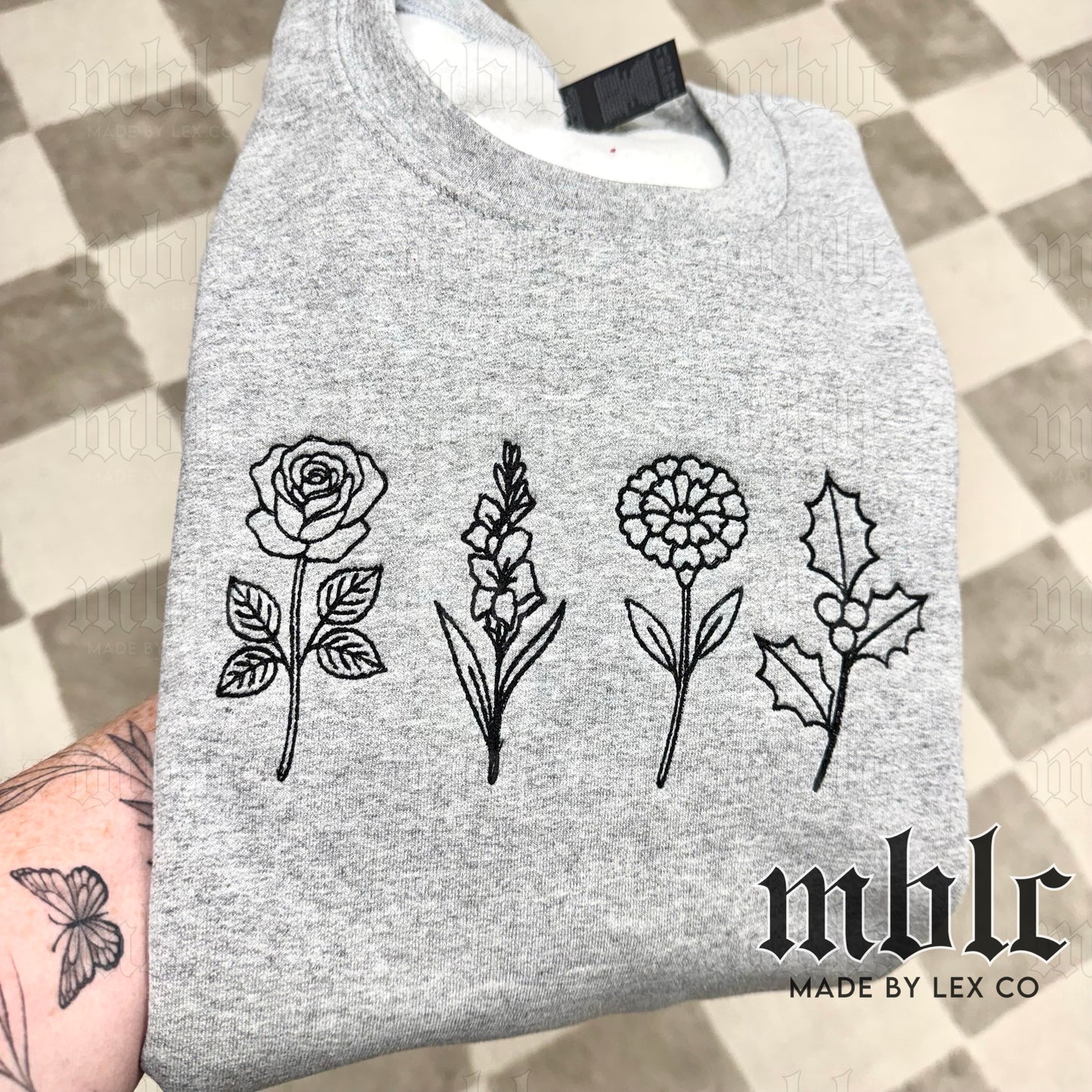 Birth Flower CUSTOM Shirt - Embroidery