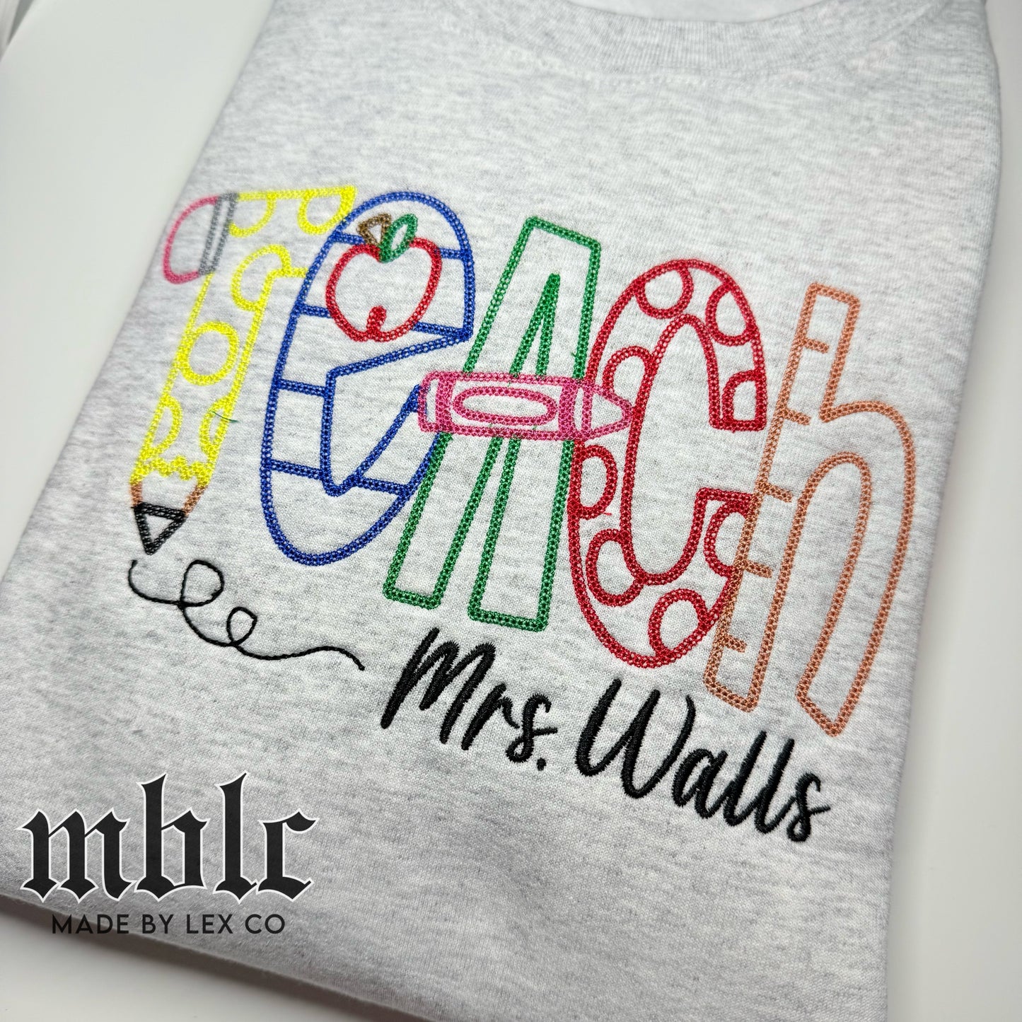 Teach Embroidered Shirt w/ custom name