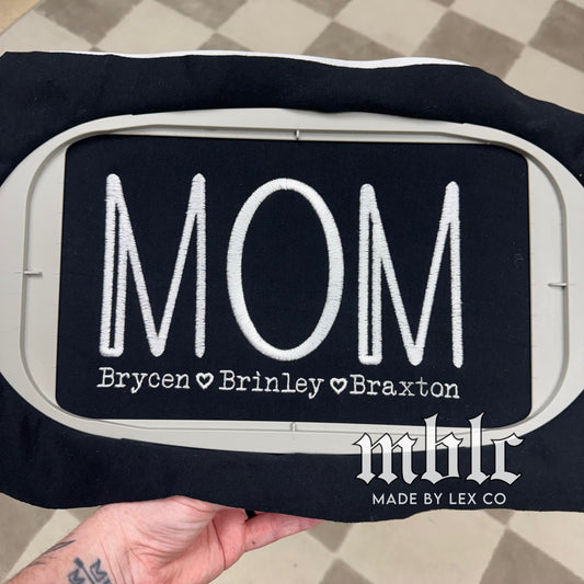 Mom/Mama/ANY Custom Names Embroidered Shirt