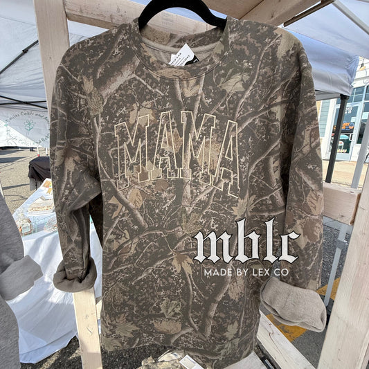 Mama / ANY CUSTOM NAME Embroidered Camo Shirt