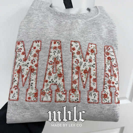 Mama Floral Embroidered Shirt