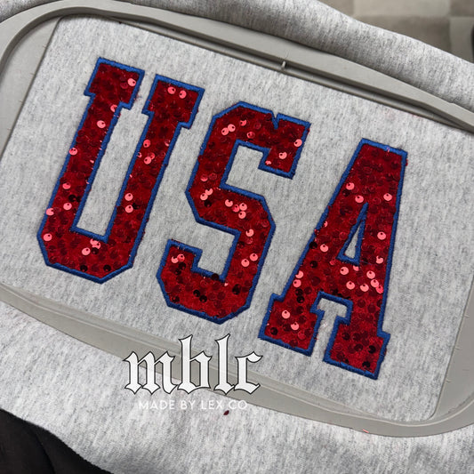 USA (sequin) Shirt - Embroidered
