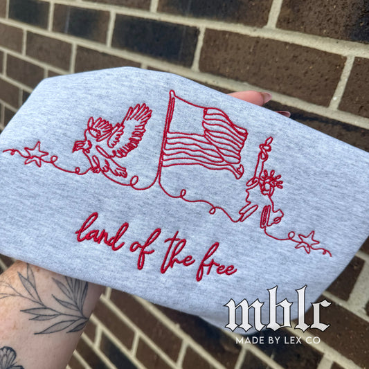 Land of the Free linework Shirt - Embroidered