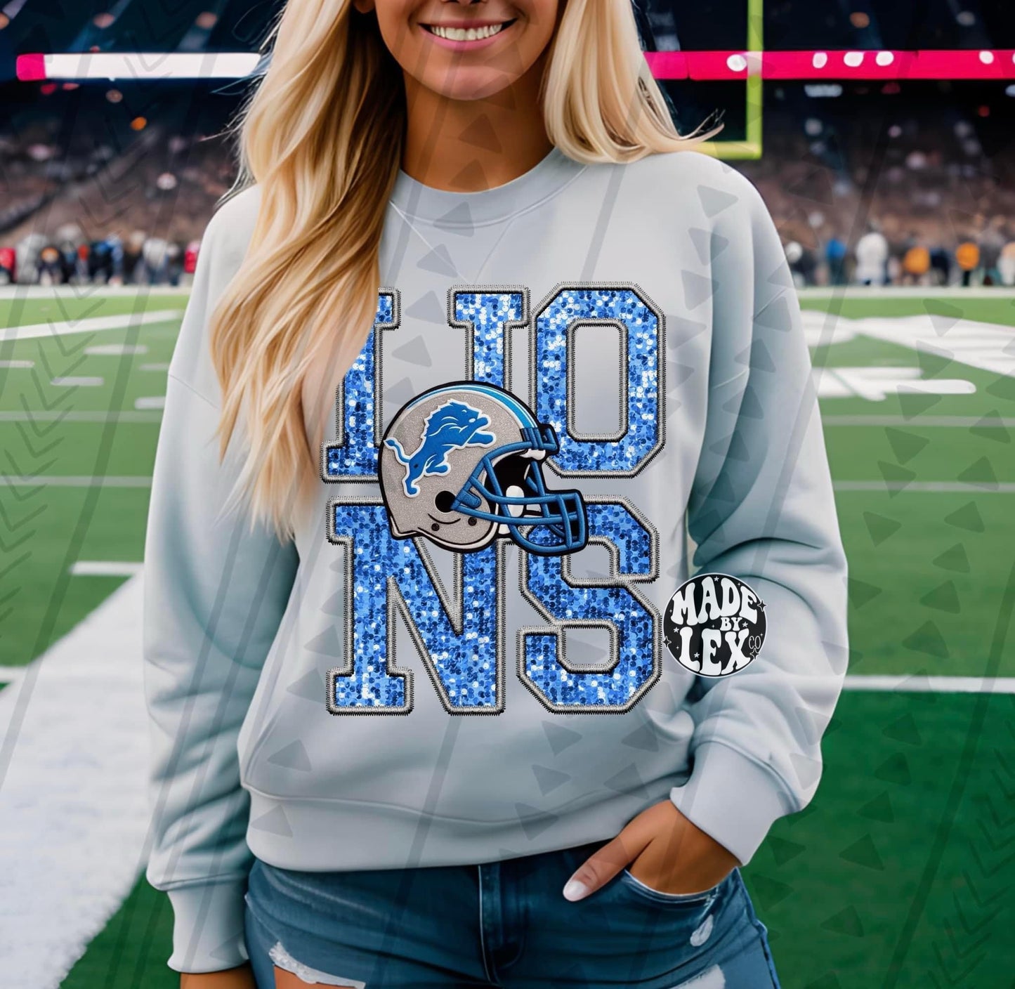 Lions helmet Shirt (faux glitter)