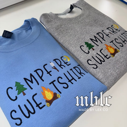Camping Sweatshirt Shirt - Embroidered