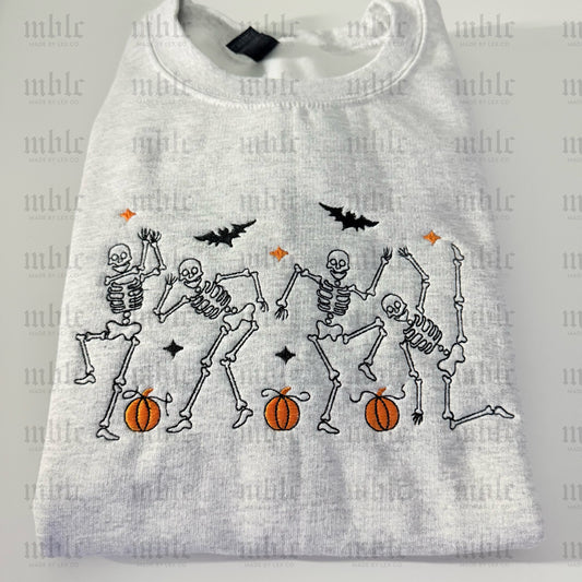 Skellie Bat/Pumpkin Shirt - Embroidered