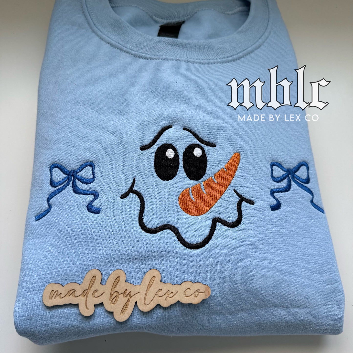 Snowman w/ Bows Shirt - Embroidered