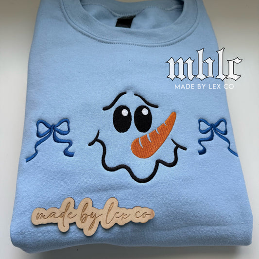 Snowman w/ Bows Shirt - Embroidered