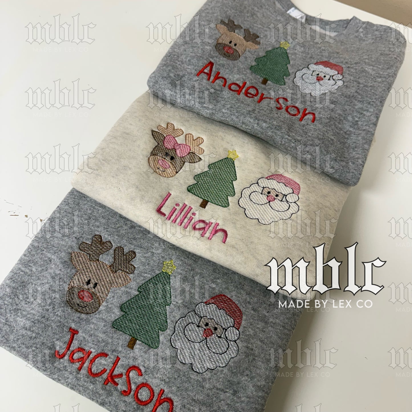 Kids Christmas Custom Embroidery Sweatshirt