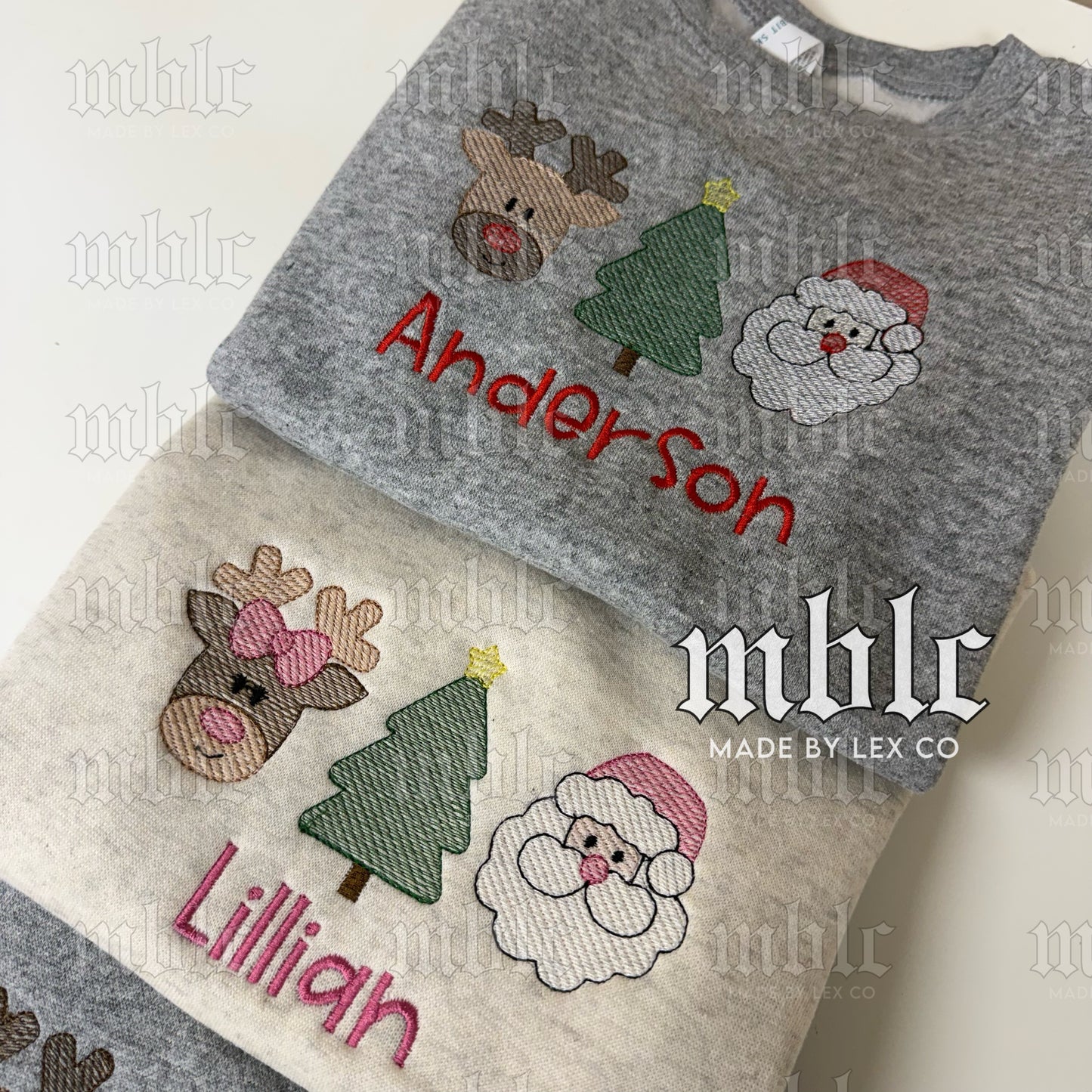 Kids Christmas Custom Embroidery Sweatshirt