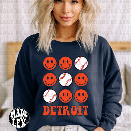 Smiley Detroit Baseball Shirt