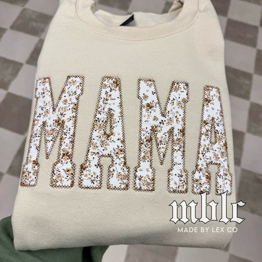 Mama Floral Embroidered Shirt