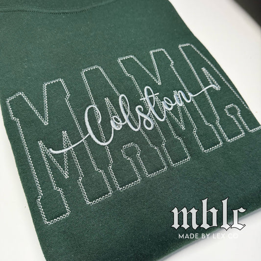 CUSTOM Mama/Any Name Embroidered Shirt