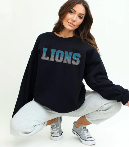 Lions OMBRE RHINESTONE  Shirt - Real Rhinestones!