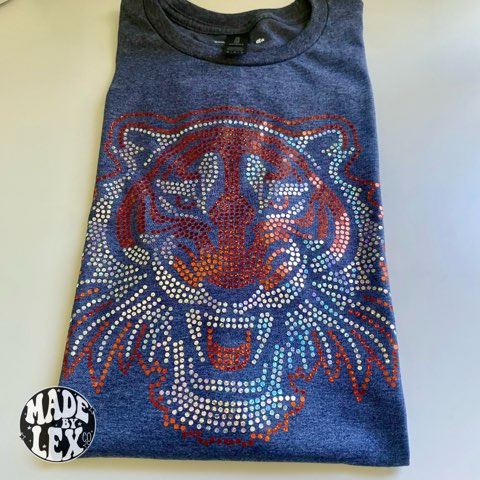 Tiger Head SPANGLE Shirt - Holographic Look